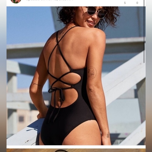 aerie tie back one piece swimsuit